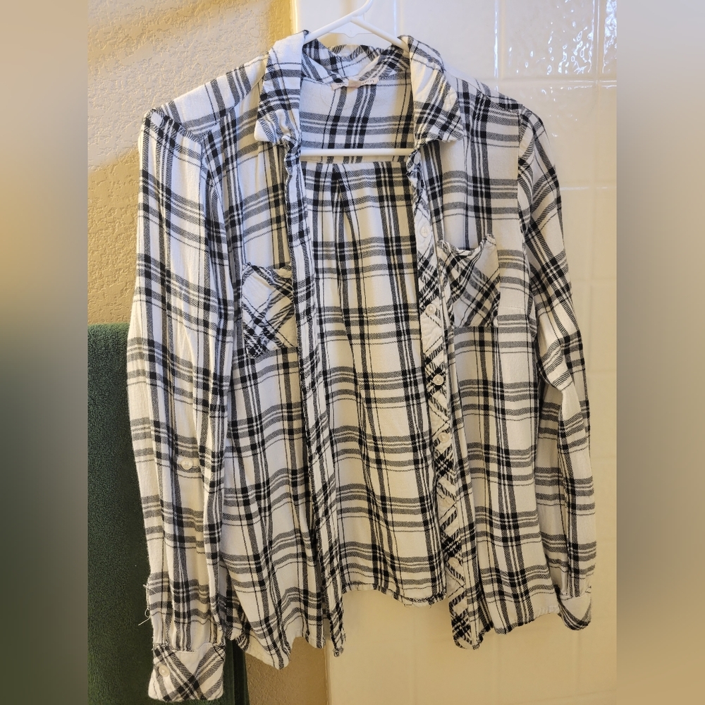 Black and white plaid shirt
